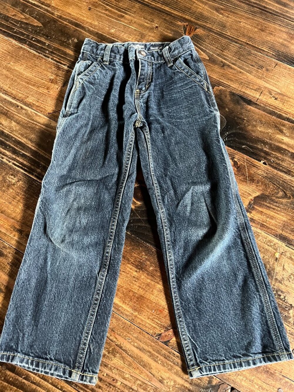 Boys Classic Blue Cotton Casual Carpenter Denim Jeans Size 7 Reg